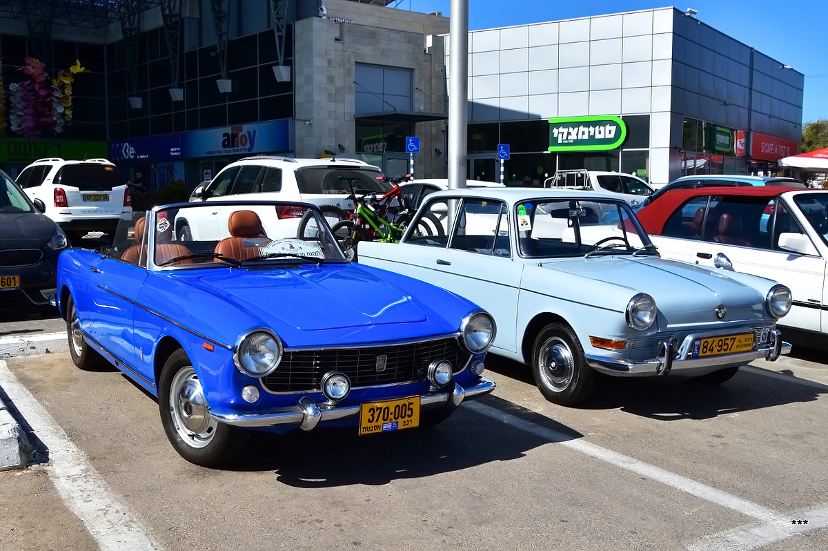 Израиль, № 370-005 — FIAT 1500/1600-Pininfarina (2G) '61-66; Израиль, № 84-957 — BMW 700 '59-65
