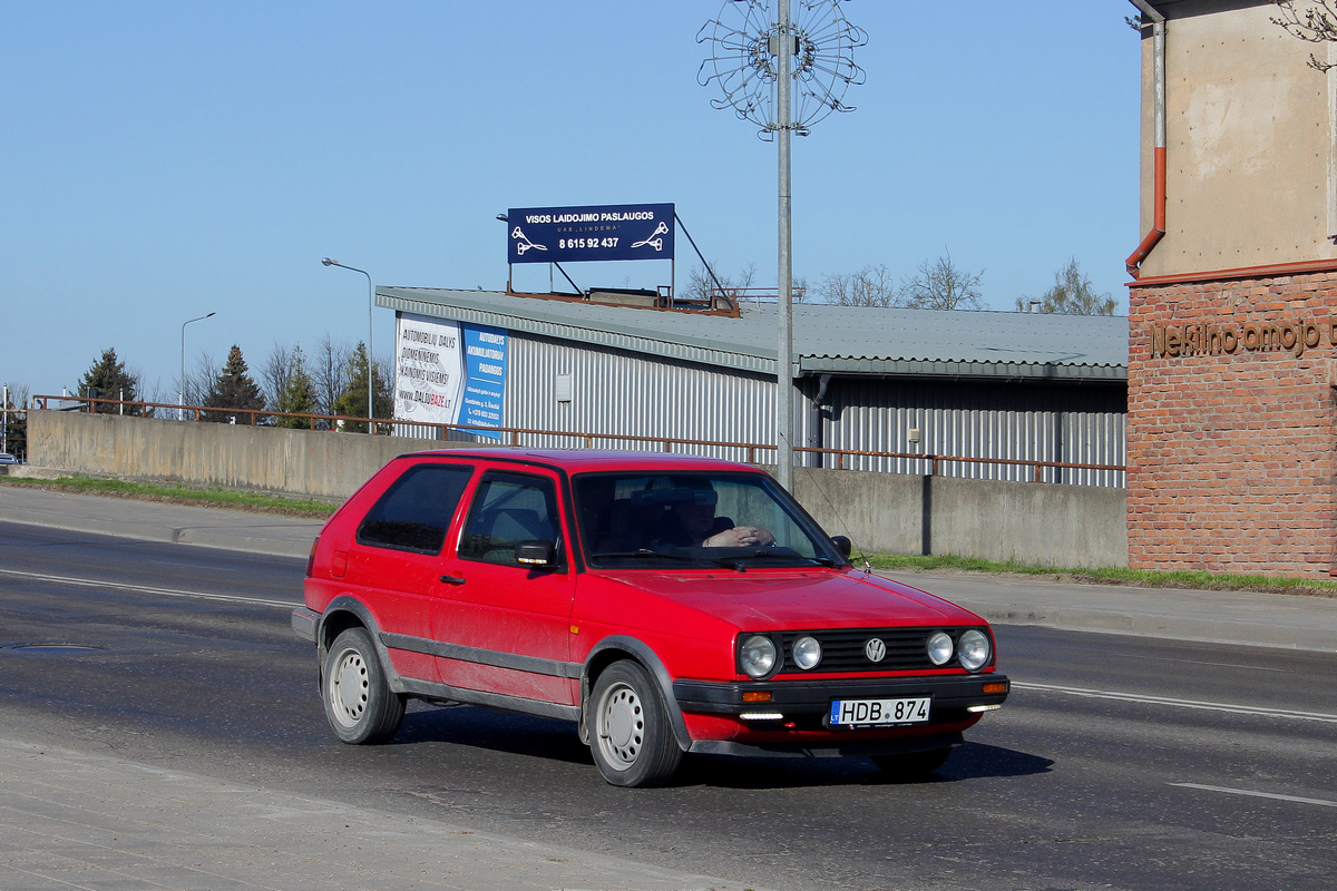 Литва, № HDB 874 — Volkswagen Golf (Typ 19) '83-92