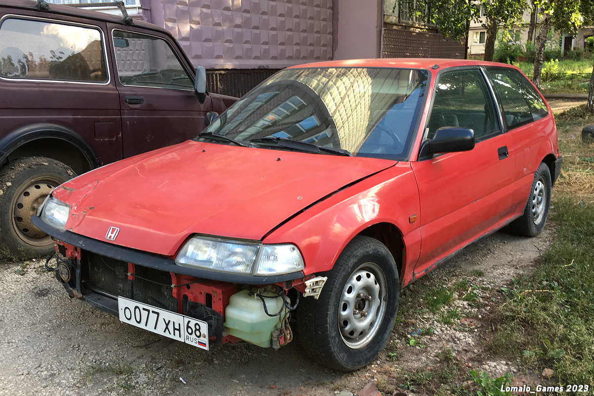 Тамбовская область, № О 077 ХН 68 — Honda Civic (4G) '87-91