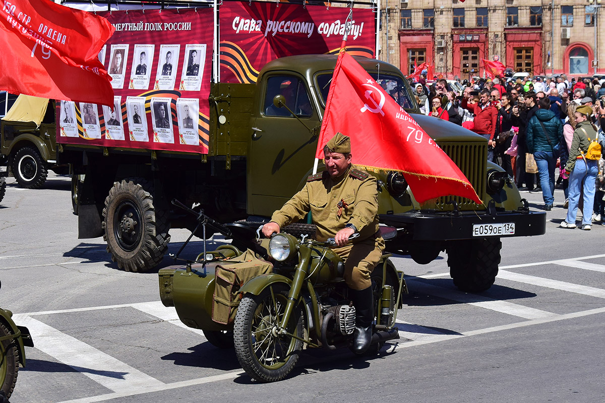 Волгоградская область, № 6771 АМ 34 — ИМЗ М-72 '41-60; Волгоградская область — День Победы 9 мая 2024