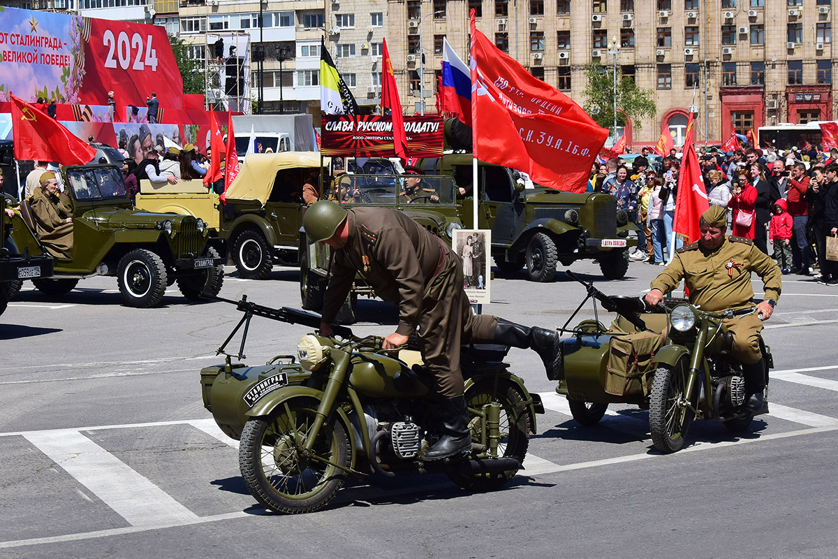 Волгоградская область, № 6771 АМ 34 — ИМЗ М-72 '41-60; Волгоградская область — День Победы 9 мая 2024