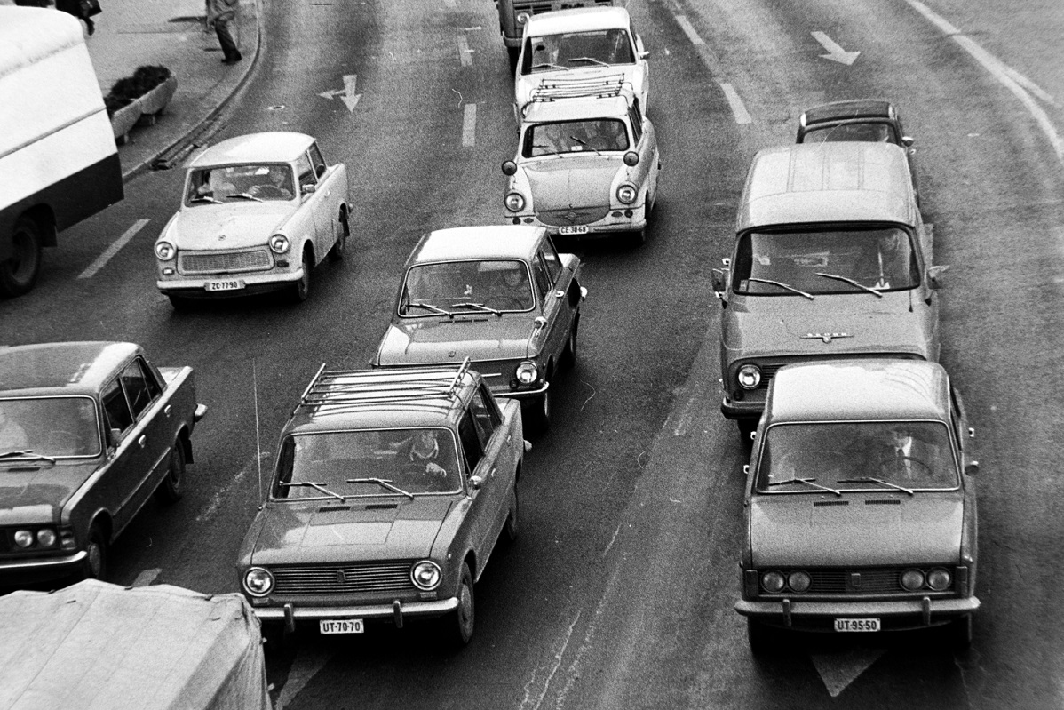 Венгрия, № ZC-77-90 — Trabant 601 (P601) '63-89; Венгрия, № CE-38-68 — Trabant 500 (P50) '57-62; Венгрия, № UT-70-70 — ВАЗ-2101 '70-83; Венгрия, № UT-95-50 — Polski FIAT 125p (FSO 125p) '67-91; Венгрия — Исторические фотографии