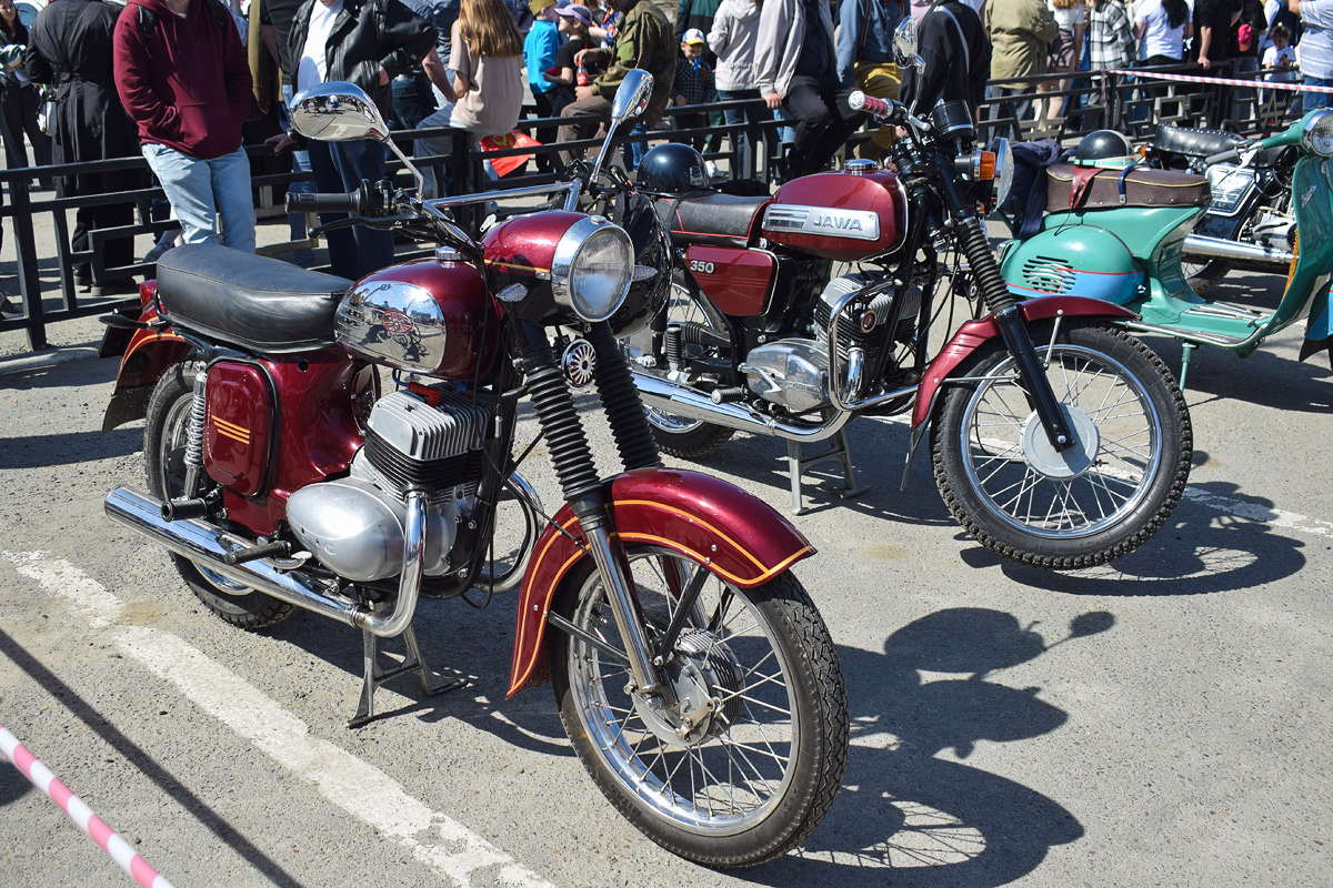 Алтайский край, № 0877 АС 22 — Jawa 350 typ 360 '64-74; Алтайский край — День Победы. Барнаул. 2024 год