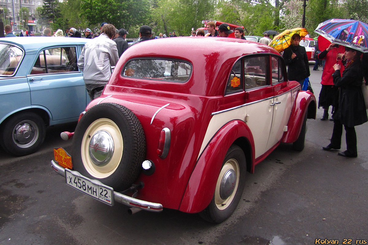 Алтайский край, № Х 458 МН 22 — Москвич-401-420 '54-56; Алтайский край — Ночь музеев. Барнаул 2012 г.