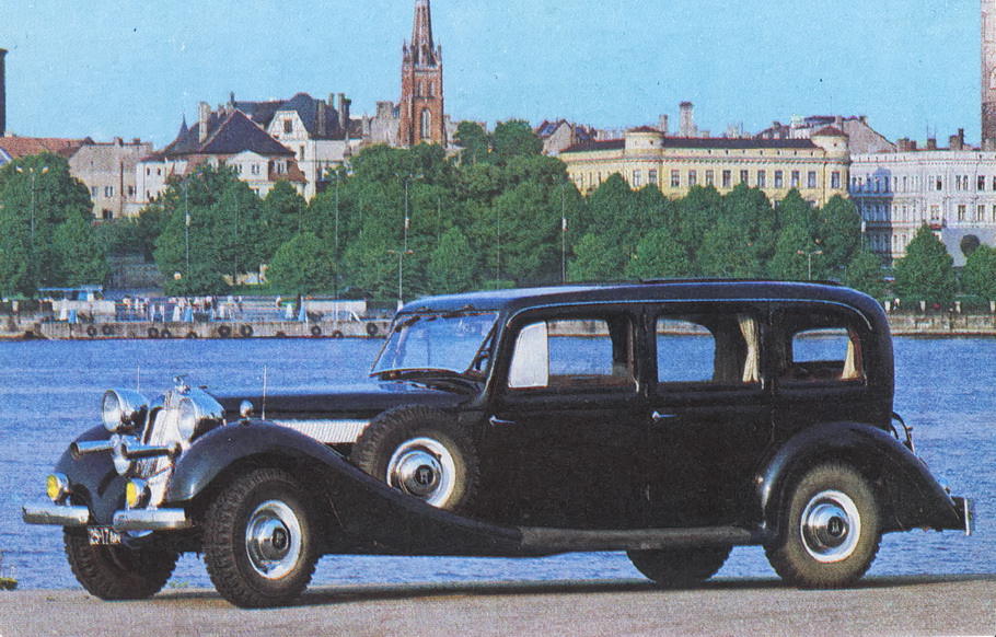 Латвия, № 25-17 ЛАИ — Horch 951A '37-40; Латвия — Комплект открыток "Ретро-автомобили", изд. "Планета", 1988-1989 гг.