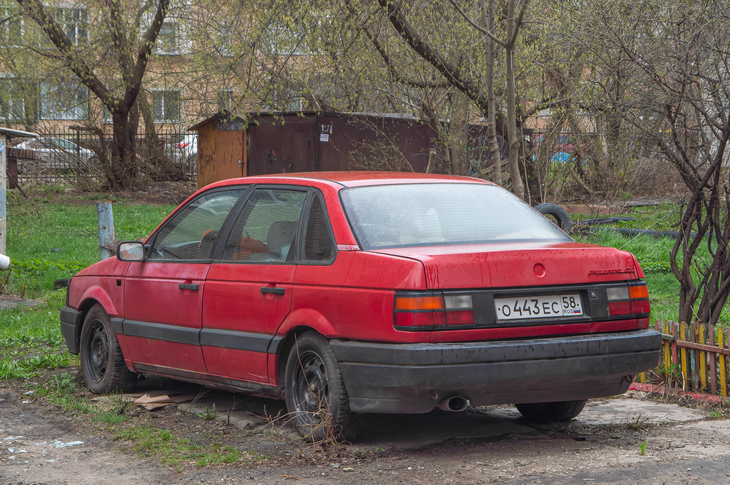 Пензенская область, № О 443 ЕС 58 — Volkswagen Passat (B3) '88-93