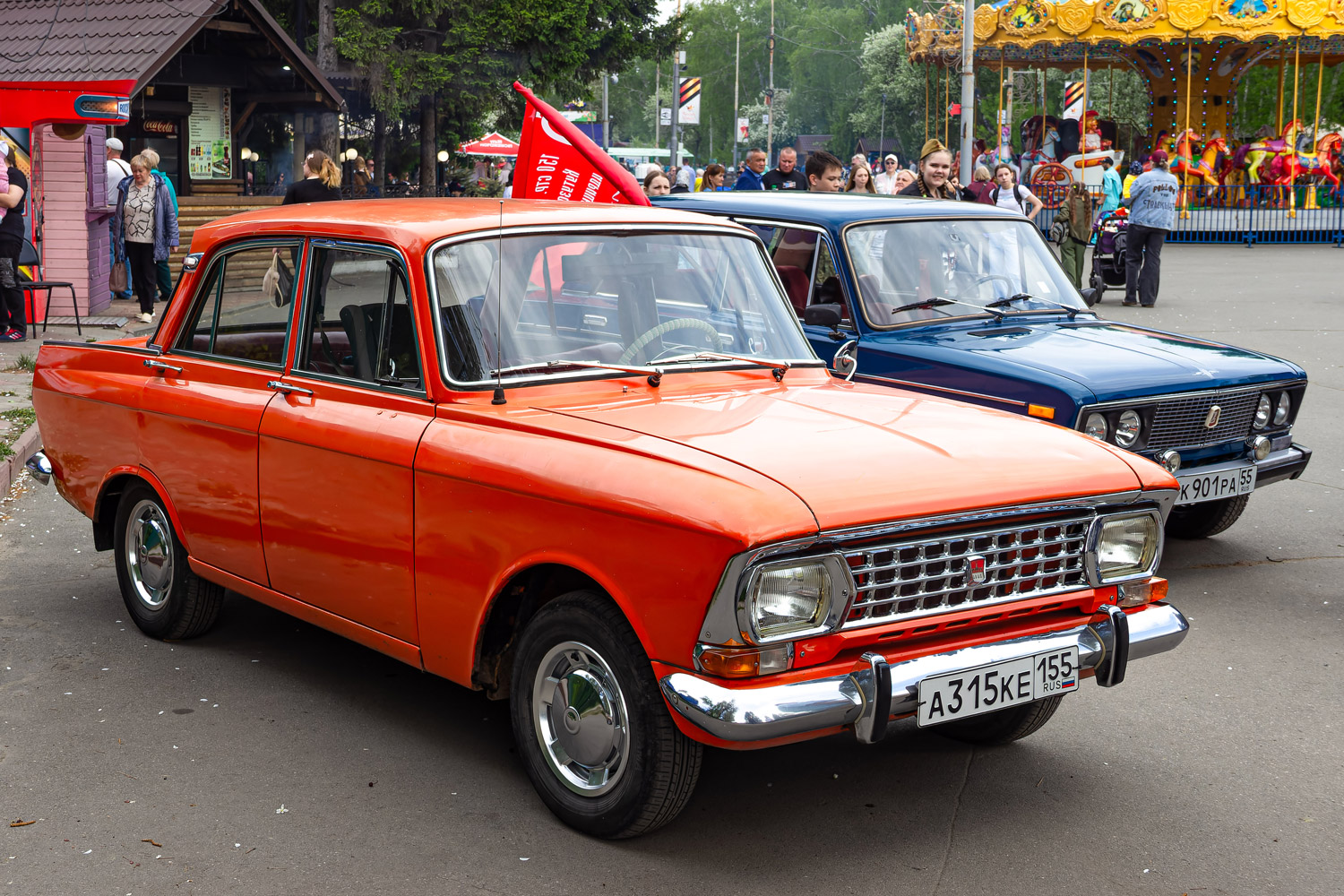 Омская область, № А 315 КЕ 155 — Москвич-412ИЭ '69-75; Омская область — Выставка 9 мая 2026 г.
