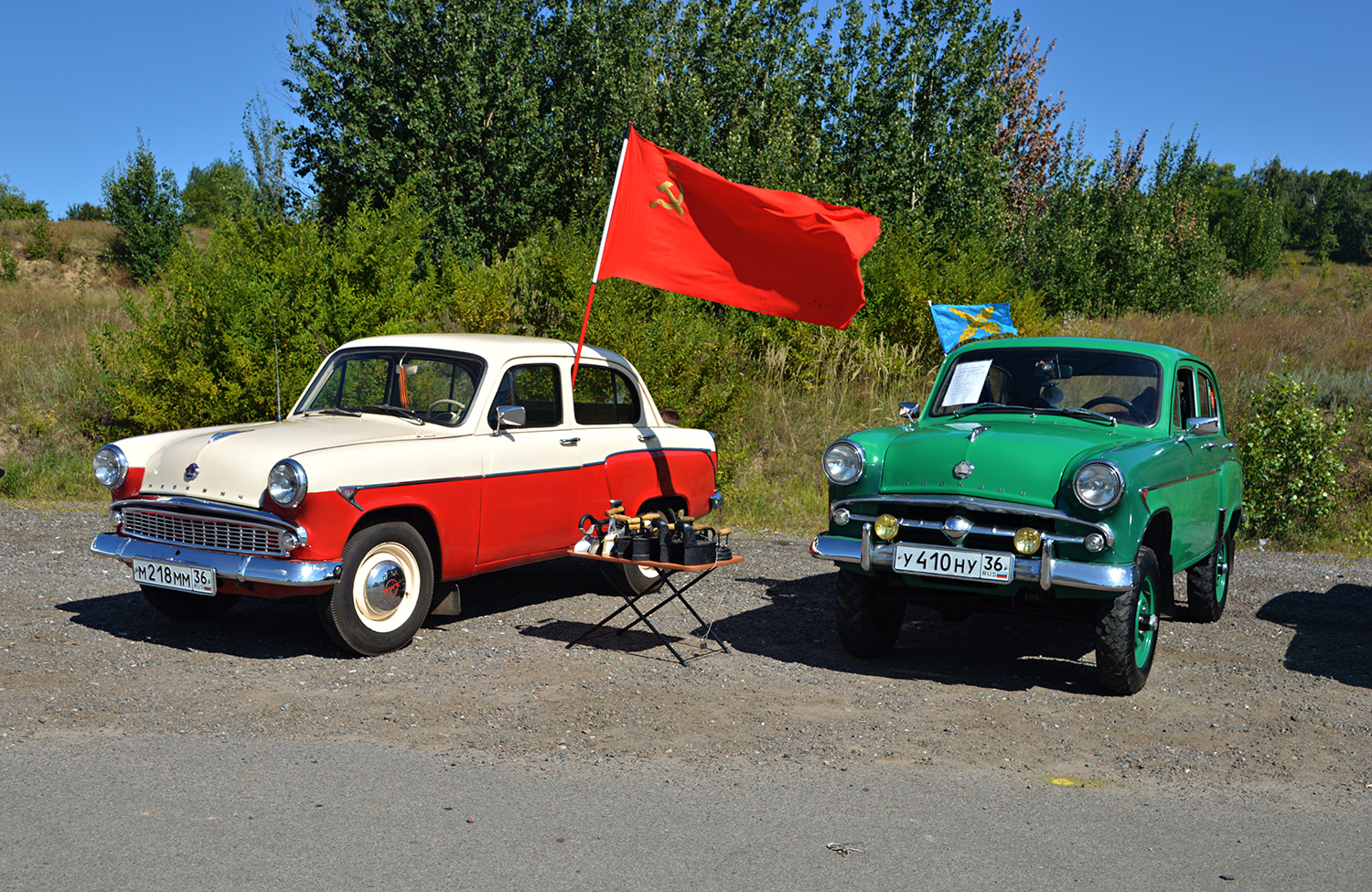 Воронежская область, № М 218 ММ 36 — Москвич-403 '62-65; Воронежская область, № У 410 НУ 36 — Москвич-410Н '58-61