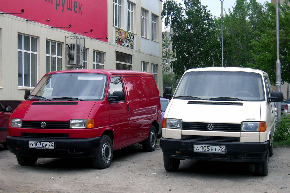 Тюменская область, № О 107 ЕА 72 — Volkswagen (T4) Kastenwagen '90-03; Тюменская область, № А 105 ЕТ 72 — Volkswagen Caravelle (T4) '90-03